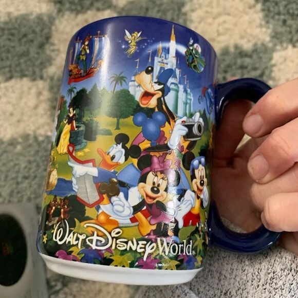 Disney Parks Tea Coffee Mug Multi Character Graphic Mug Blue White Multi Color - Picture 4 of 8